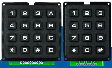 Keypads with 16 and 12 keys