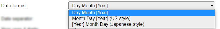 Date format options