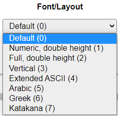 Zone font options