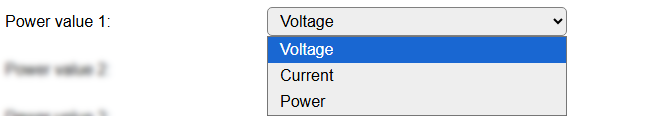 Available Power Value options