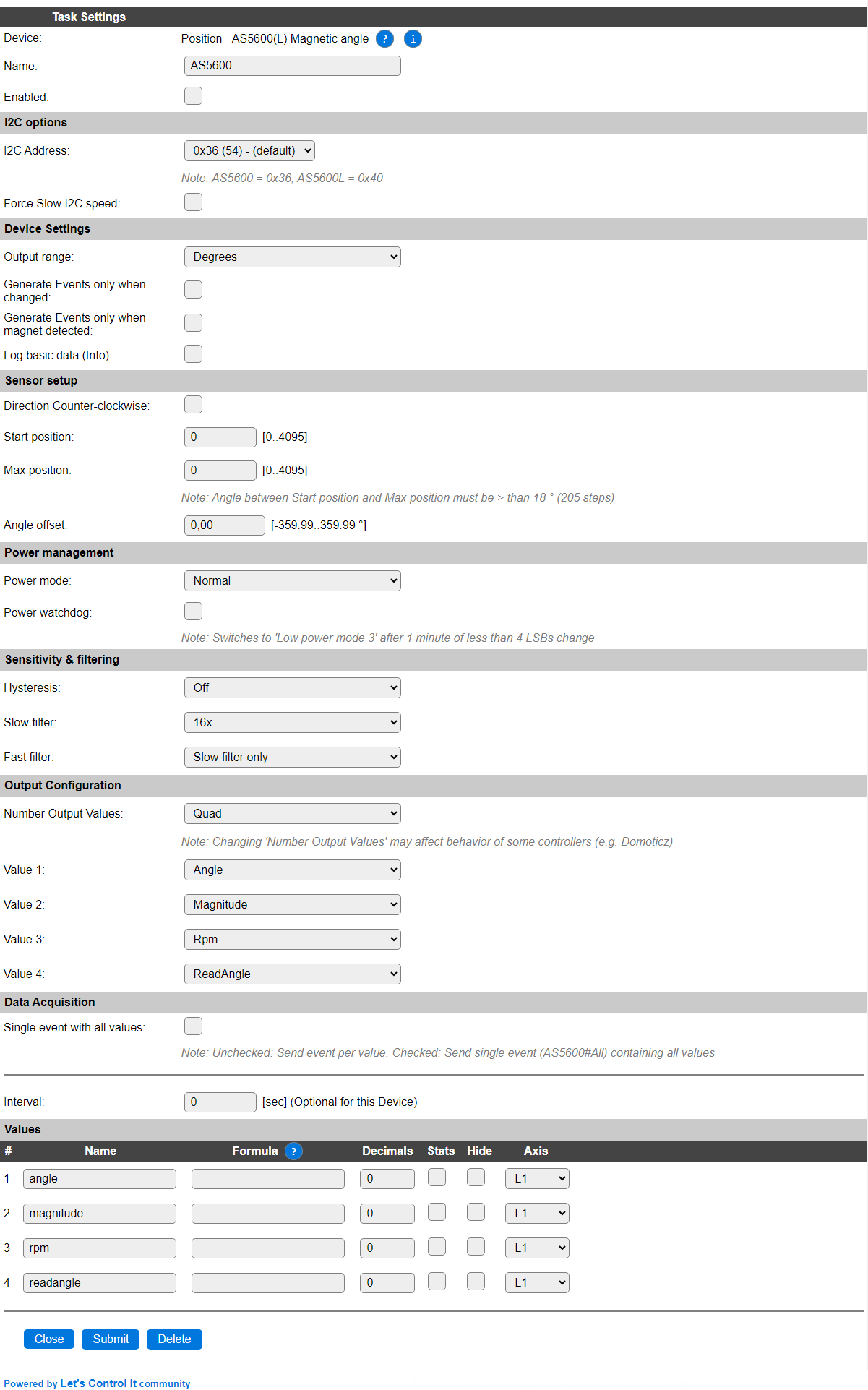 Device configuration