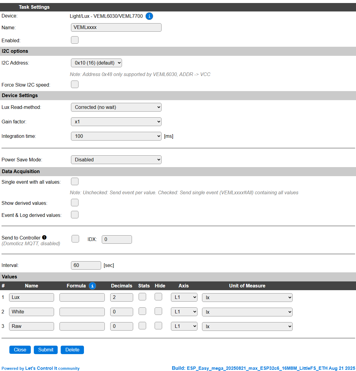 Device configuration